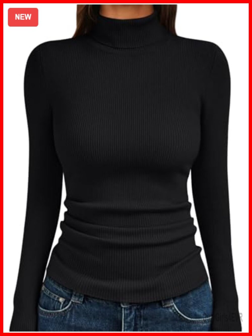 Womens Turtleneck Ribbed Knit Sweater Pullover Long Sleeve Winter